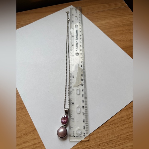 Sterling Silver & Pearl Pendant Necklace - Picture 14 of 15